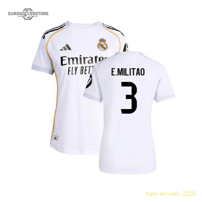 Stylish Football Team Womens E.militao Jersey 2025-2026 Flattering