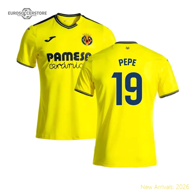 Professional-Grade 2024-2025 Villarreal Home Shirt (Pepe 19)