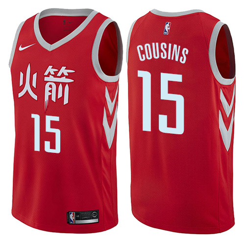 Red Nike Houston Rockets #15 Jersey - Breathable Material Quality