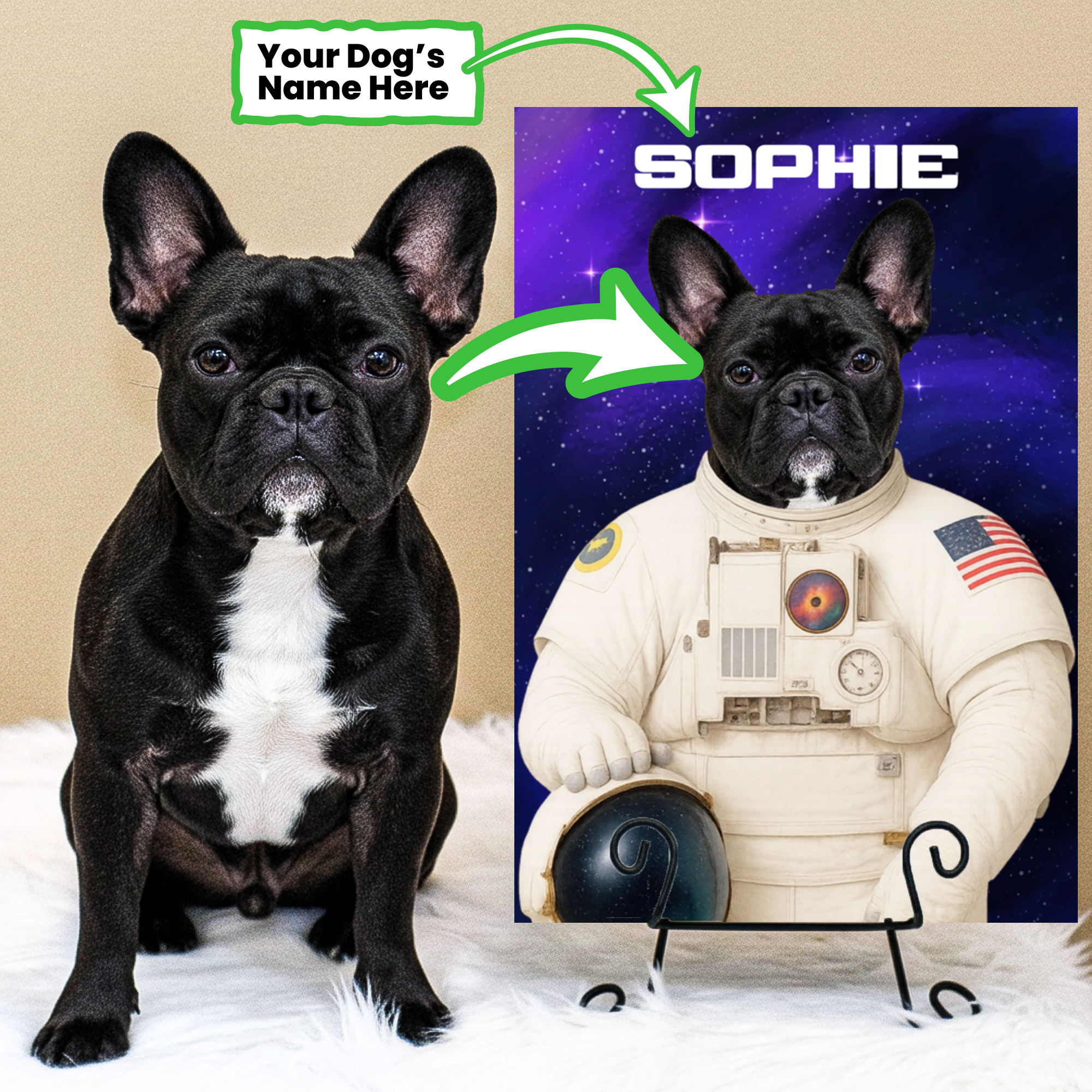 French Bulldog Elvis Personalized Vertical Canvas Painting Durable Dog Item