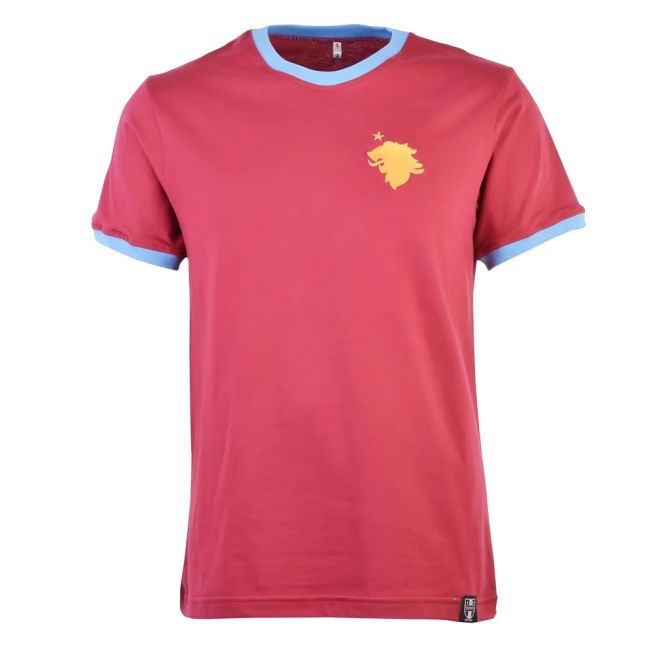Aston Villa 12th Man T-Shirt - Maroon/Sky Ringer | Premium Material