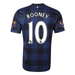 13-14 Manchester United 10 ROONEY Away Black Jersey Shirt - Official