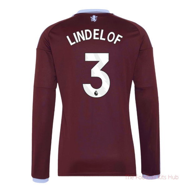2026-2027 Aston Villa Long Sleeve Home Shirt Lindelof #3 Soccer Jersey