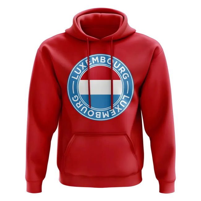 Luxembourg Football Badge Hoodie (Red) Euro Holland Holland