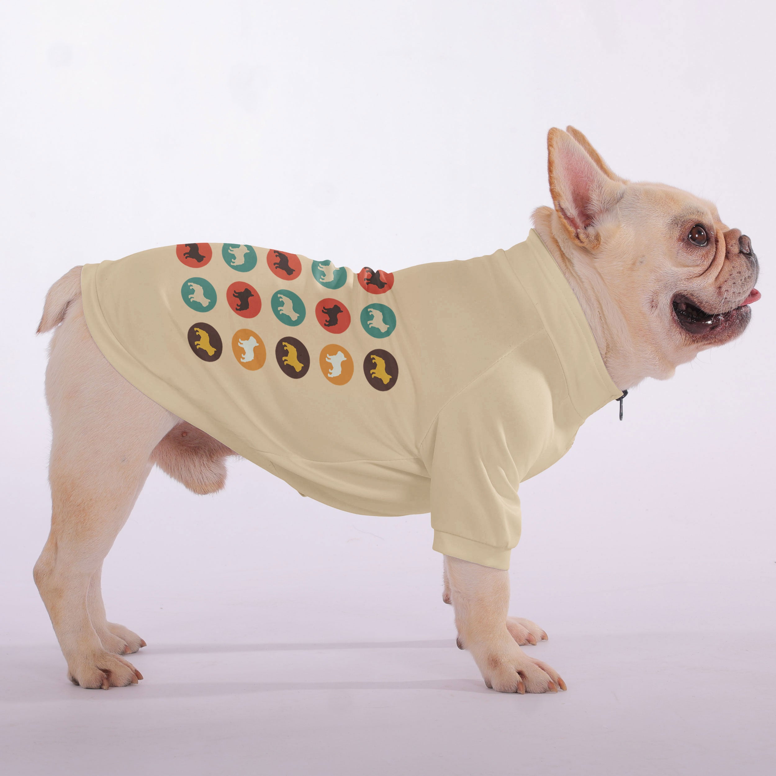 French Bulldog Reggie Snuggly Zip Up Sweatshirt For French Bulldogs Durable Dog Item