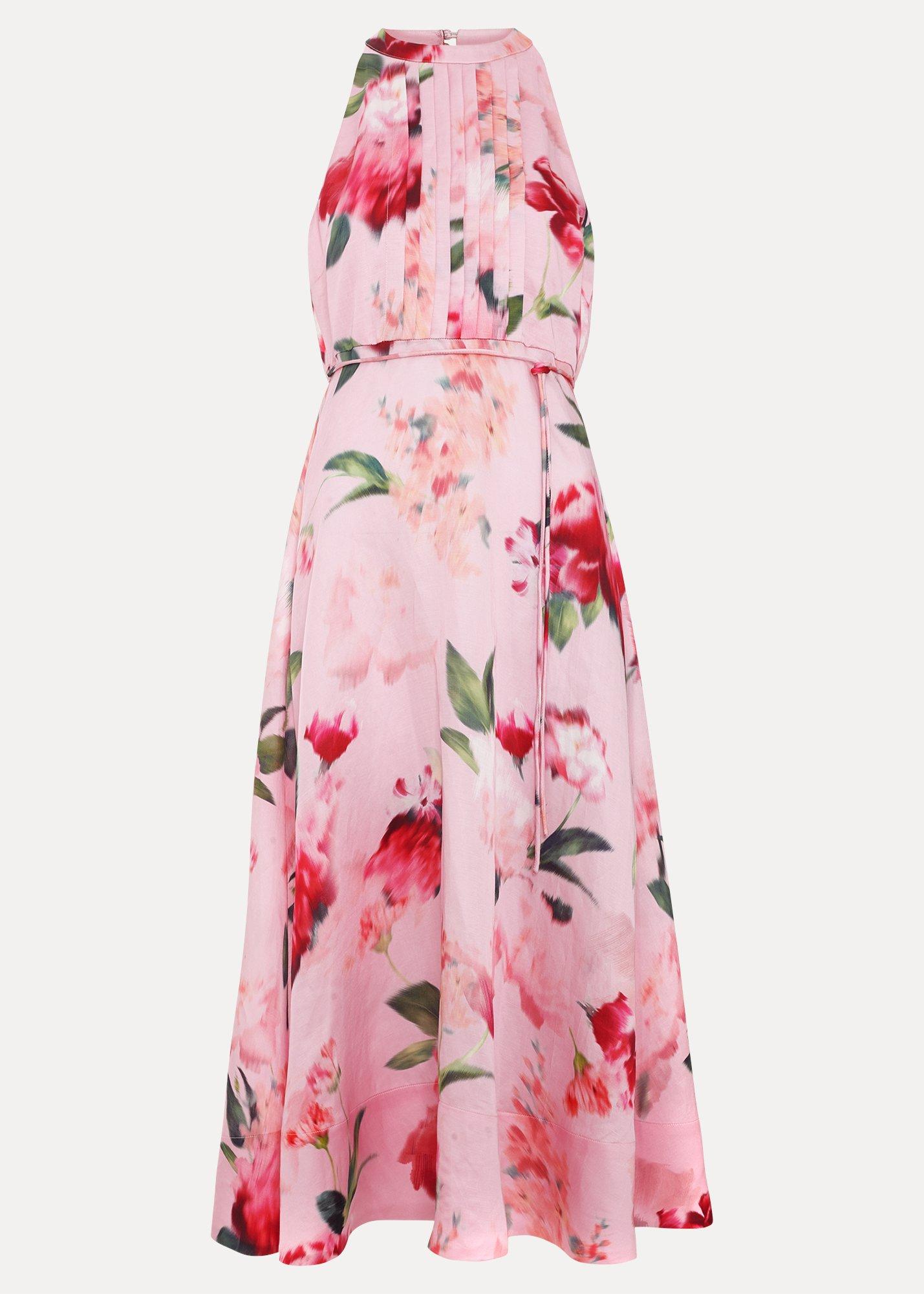 Petite Bethany Pink Floral Midi Dress