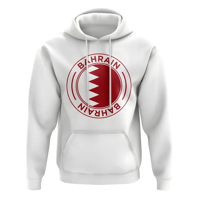 Premium-Quality Bahrain Football Badge Hoodie (White) Aero-Dynamic