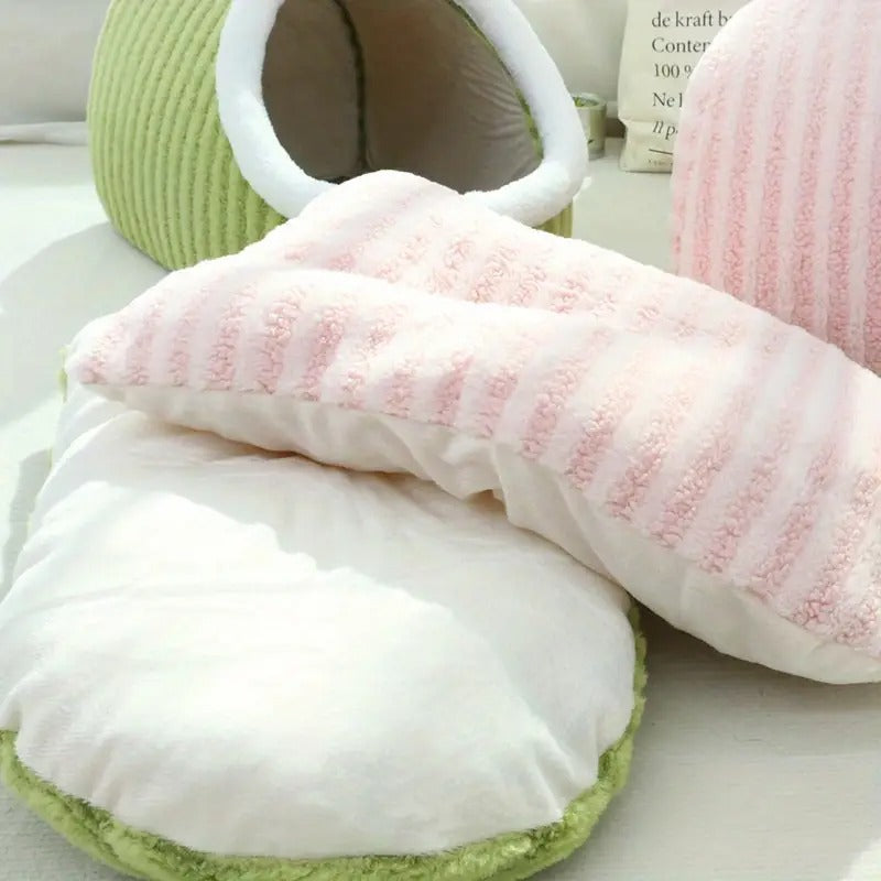 House – Semi-enclosed Striped Nest With Removable Cushion Pad Indoor Use