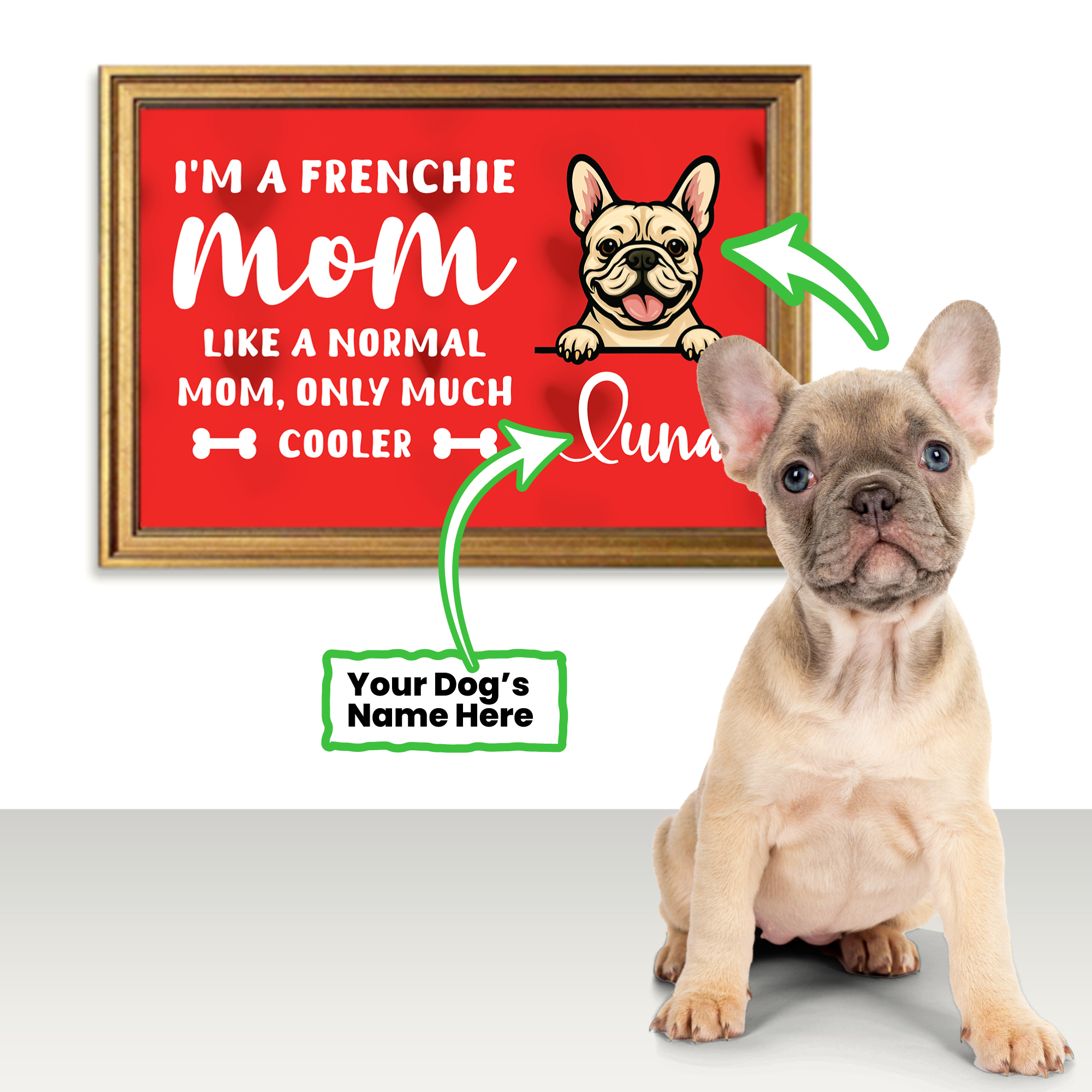 Frenchie MOM - Personalized Framed Poster • Wall Decoration