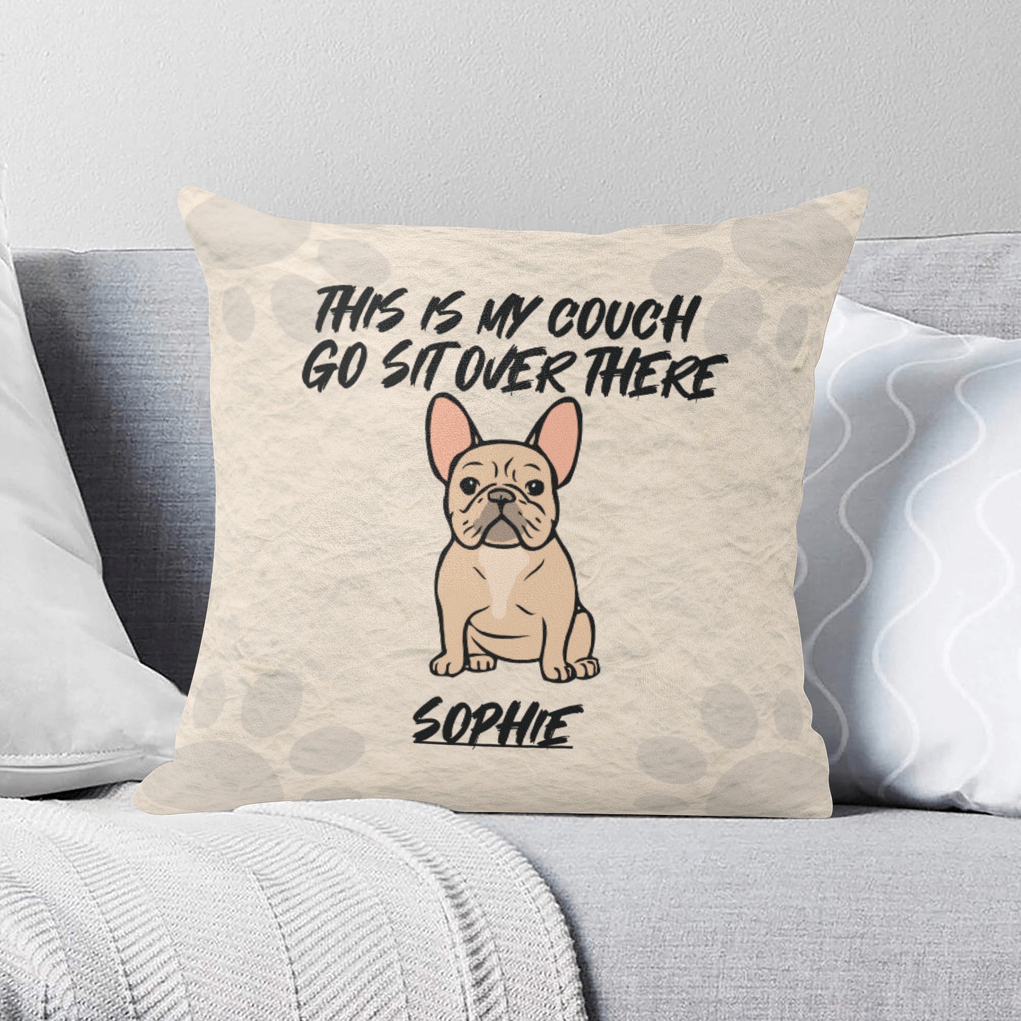 Bulldog Custom Pillow With Frenchie Name Summer Wear | Vet-recommended