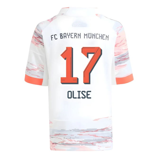 2025-2026 Bayern Munich Away Modern Kit (Olise 17) Stretch Fabric