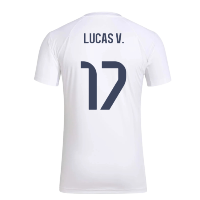 Genuine 2025-2026 Real Madrid Seasonal Graphic Tee (White) (Lucas V