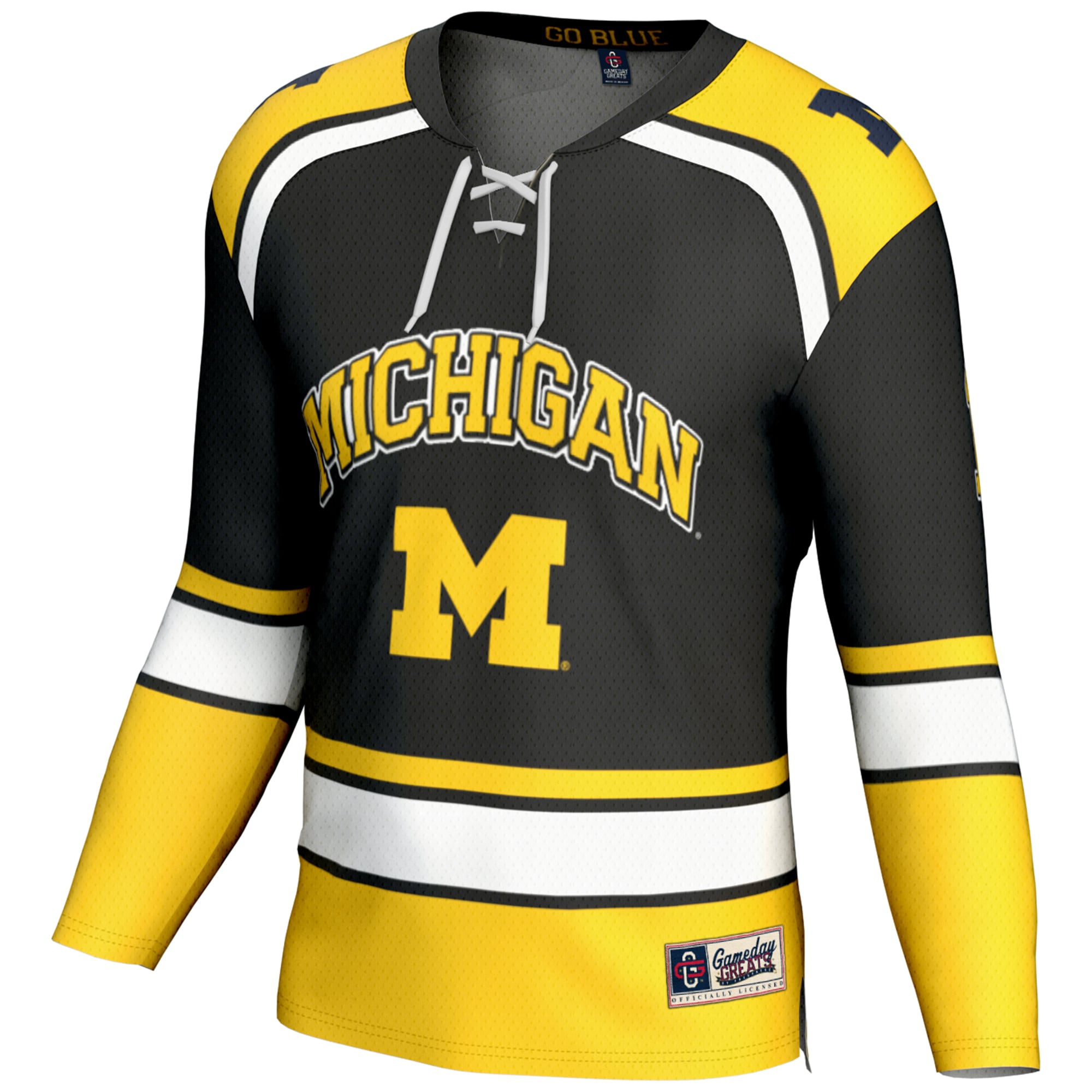 [DDG] Michigan Wolverines GameDay Greats Hockey Jersey - Black