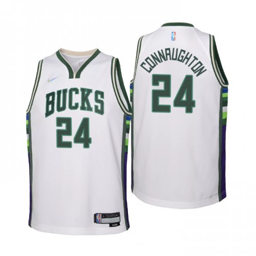 Milwaukee Milwaukee Bucks #24 Pat Connaughton Youth Nike White 2021/22 Swingman Jersey ¨C City Edition Youth
