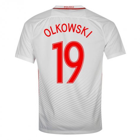 Match Quality Poland Home 2016 Olkowski 19 Soccer Jersey Shirt