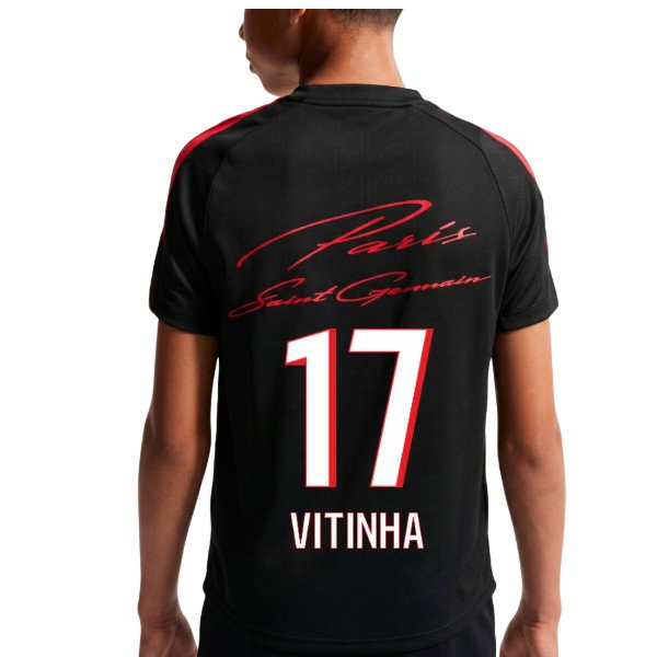 [DDJ] 2026-2027 PSG Strike Training Shirt (Black) - Kids (Vitinha 17)