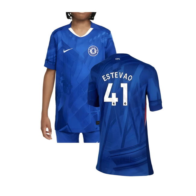 football shirt 2025-2026 Chelsea Home Shirt (Kids) (Estevao 41)