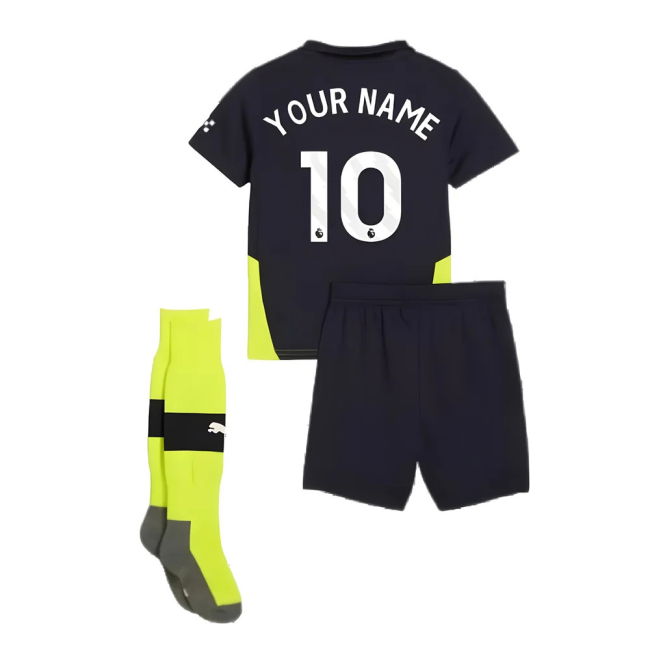 Original Man City 2024-2025 Man City Away Mini Kit (Your Name)