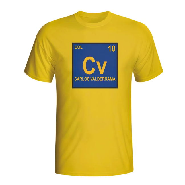 Soccer Carlos Valderrama Colombia Periodic Table T-Shirt (Yellow)