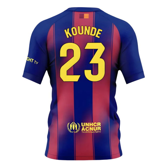 2025-2026 Genuina Camiseta Barcelona Local - Niños Con Kounde 23