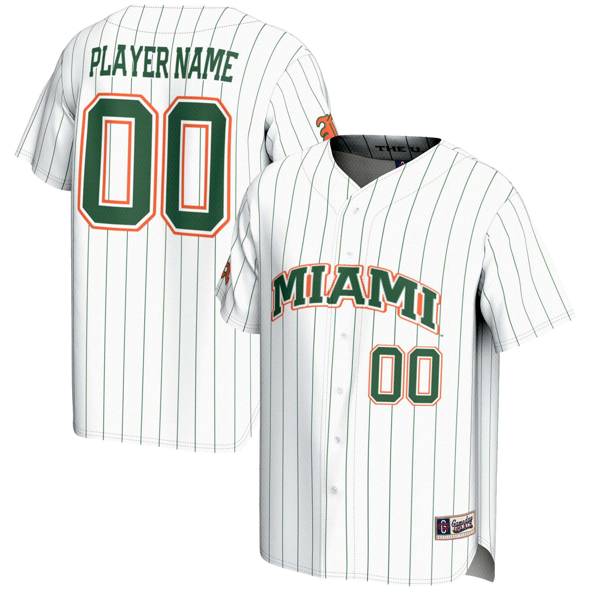 [DDG] Miami Hurricanes GameDay Greats NIL Pick-A-Player Lightweight Baseball Jersey - White