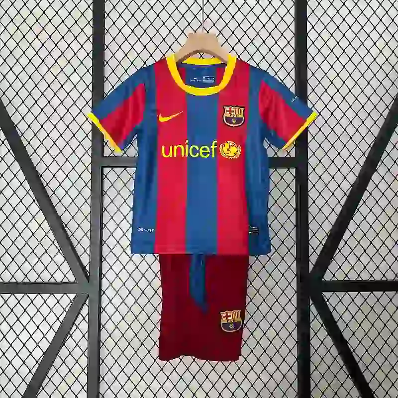 2010-2011 Kids Barcelona Jersey retro kit