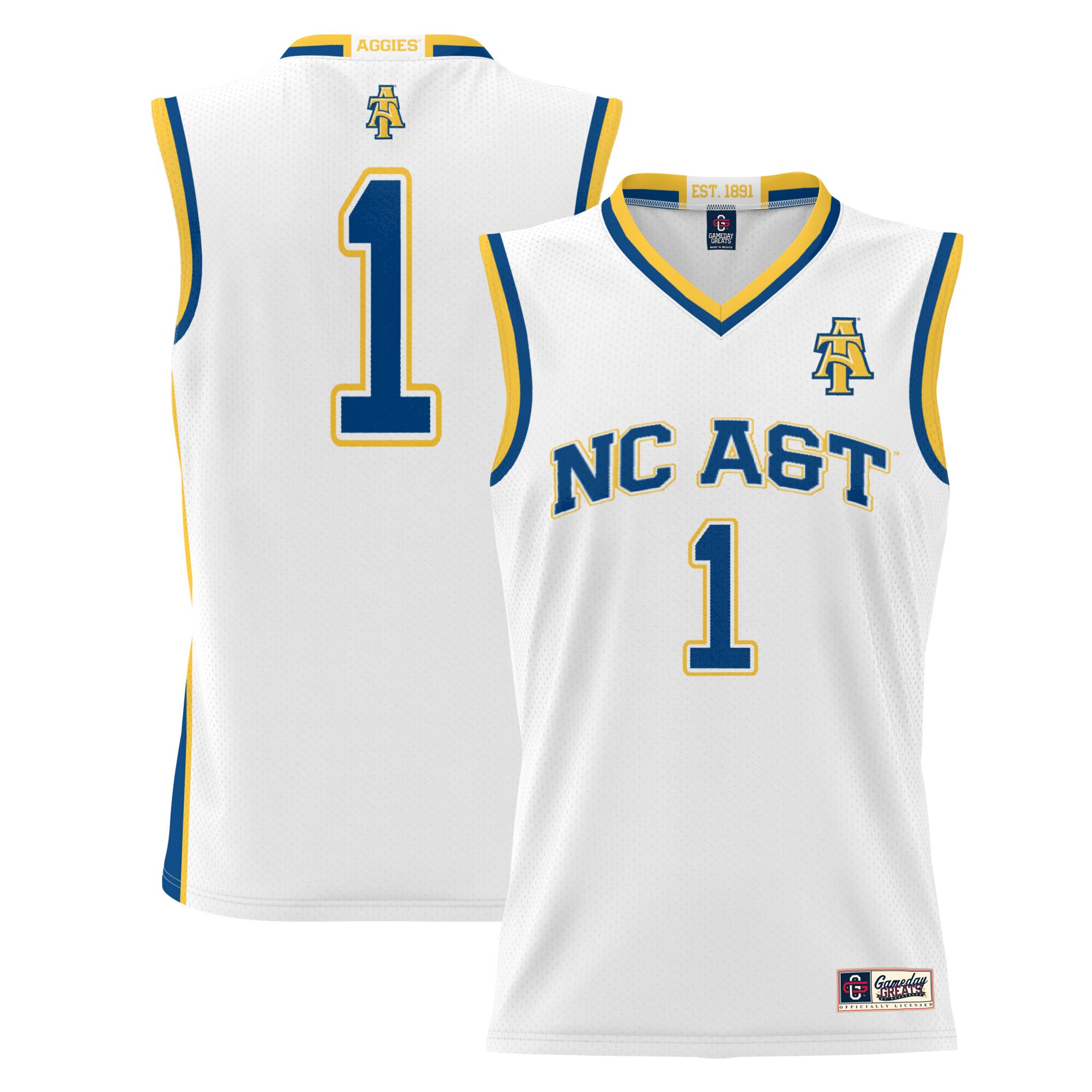 [DDG] North Carolina A&T Aggies GameDay Greats Lightweight Basketball Jersey - White