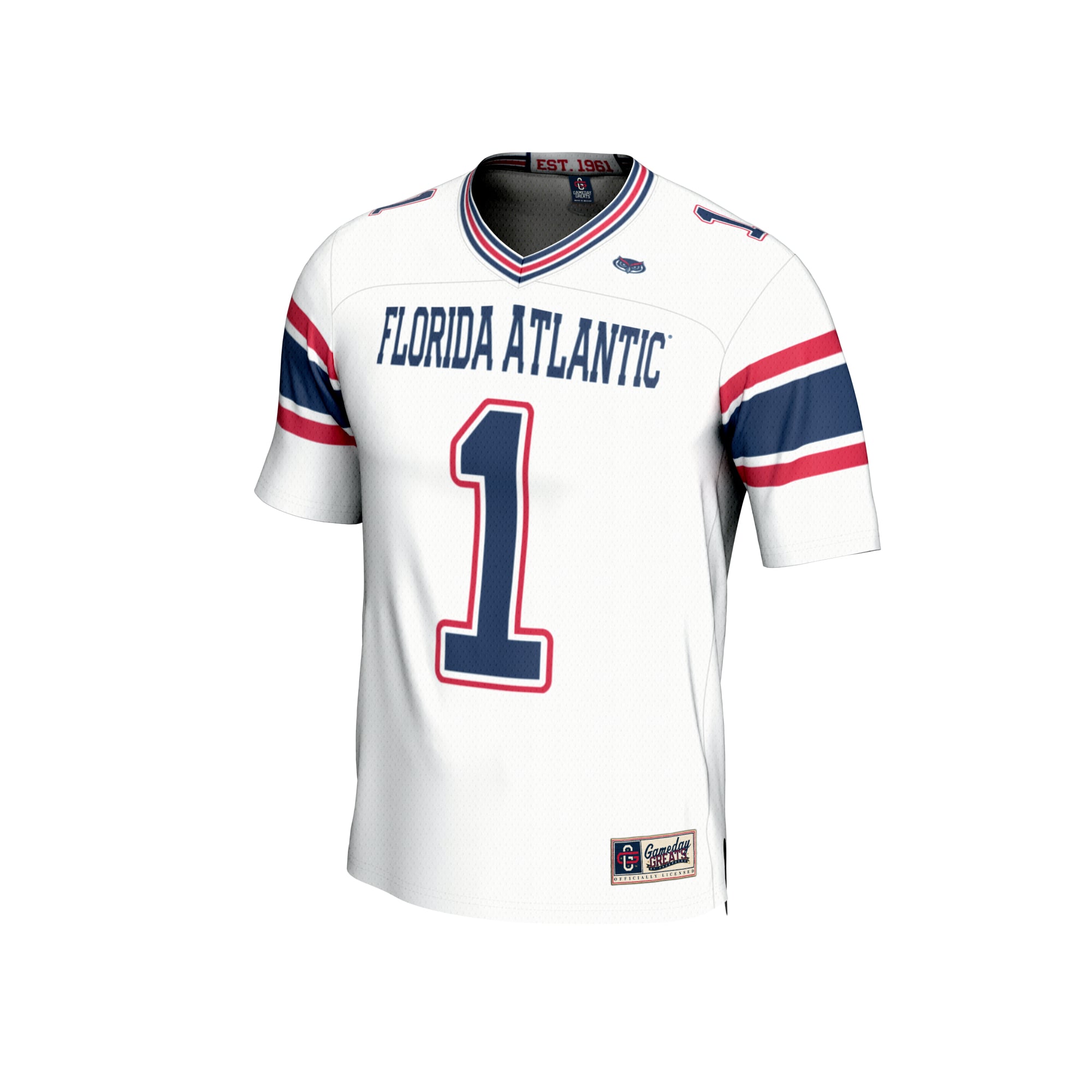 #1 Florida Atlantic Owls GameDay Greats Unisex Lightweight Football Jersey - White