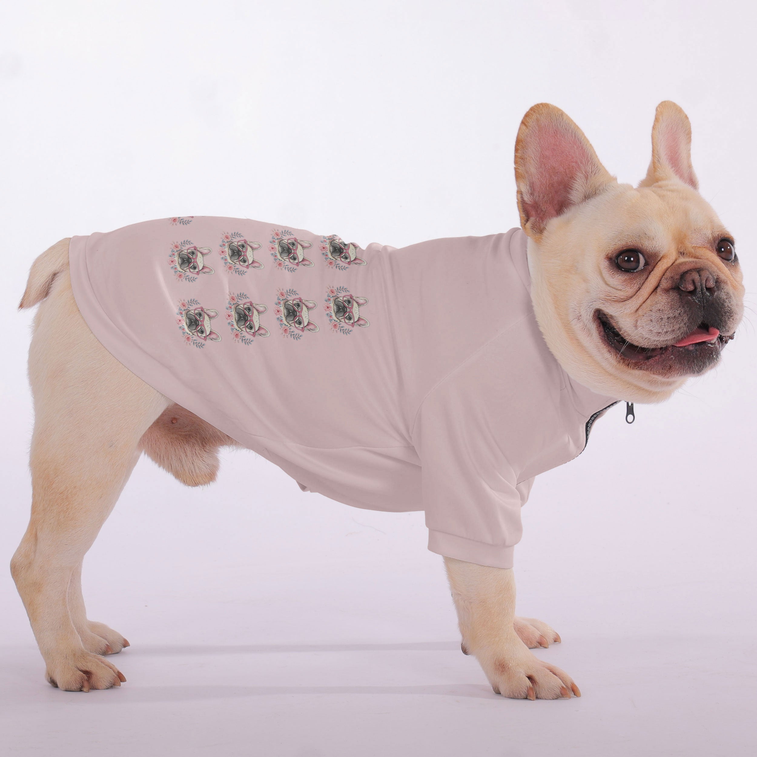 Estelle - Snuggly Zip-Up Sweatshirt for French Bulldogs
