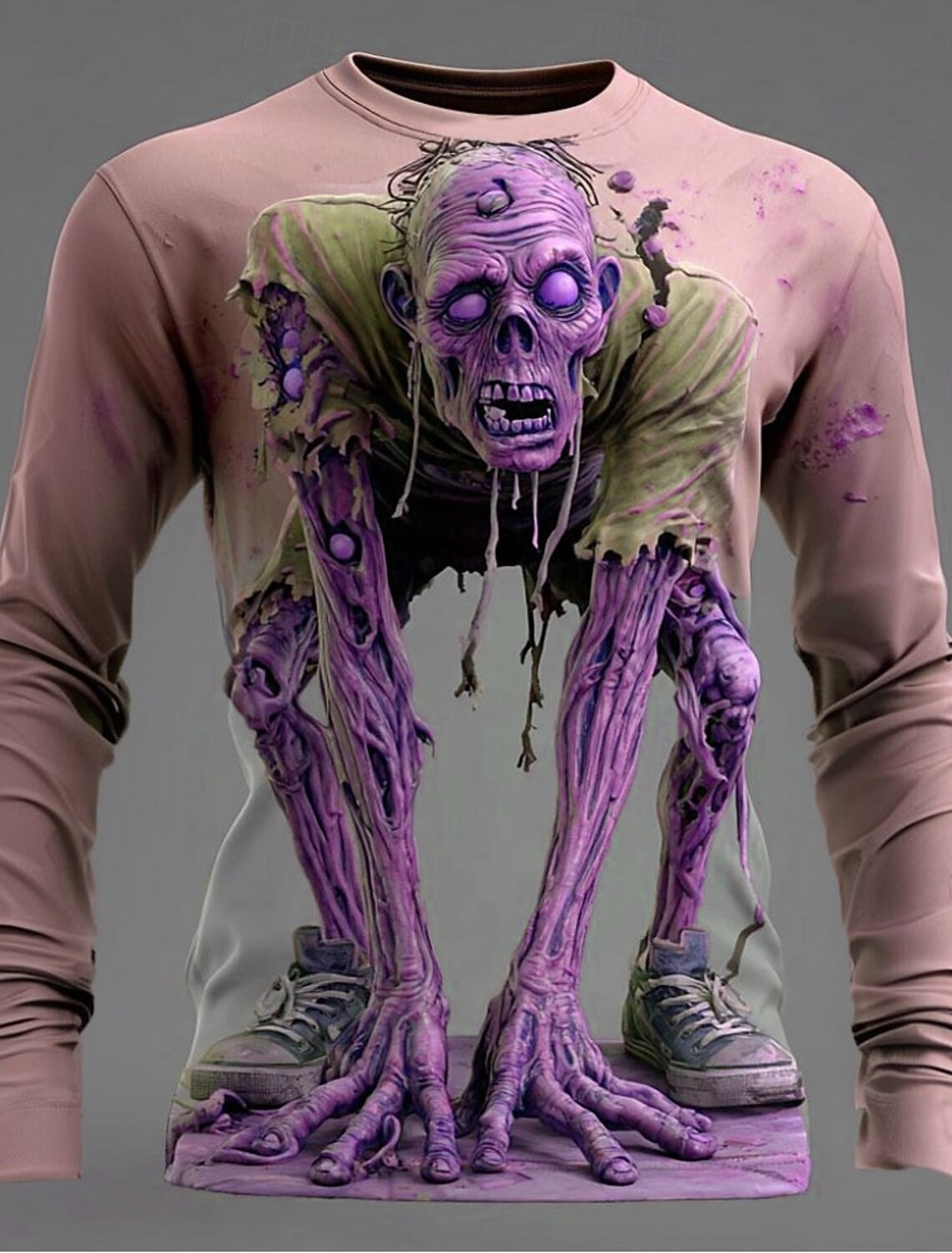 Men's Optical Illusion Zombies 3D T Shirt Short Sleeve Print Crew Neck