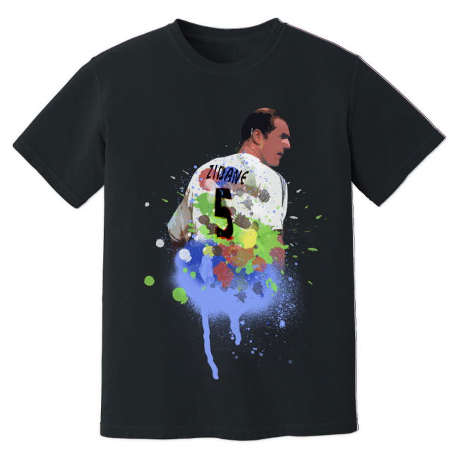 Zinedine Zidane Real Madrid Art T-Shirt - Top - Authentic- Smart
