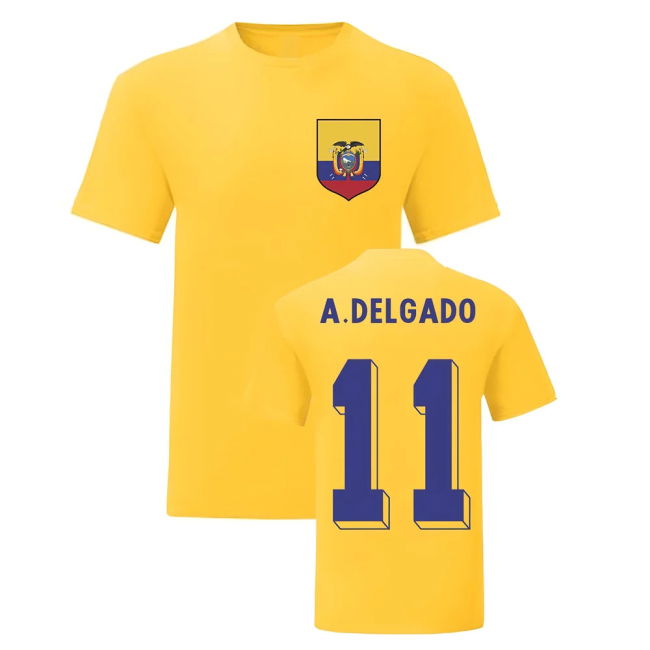 Player Agustin Delgado Ecuador National Hero Tee (Yellow)