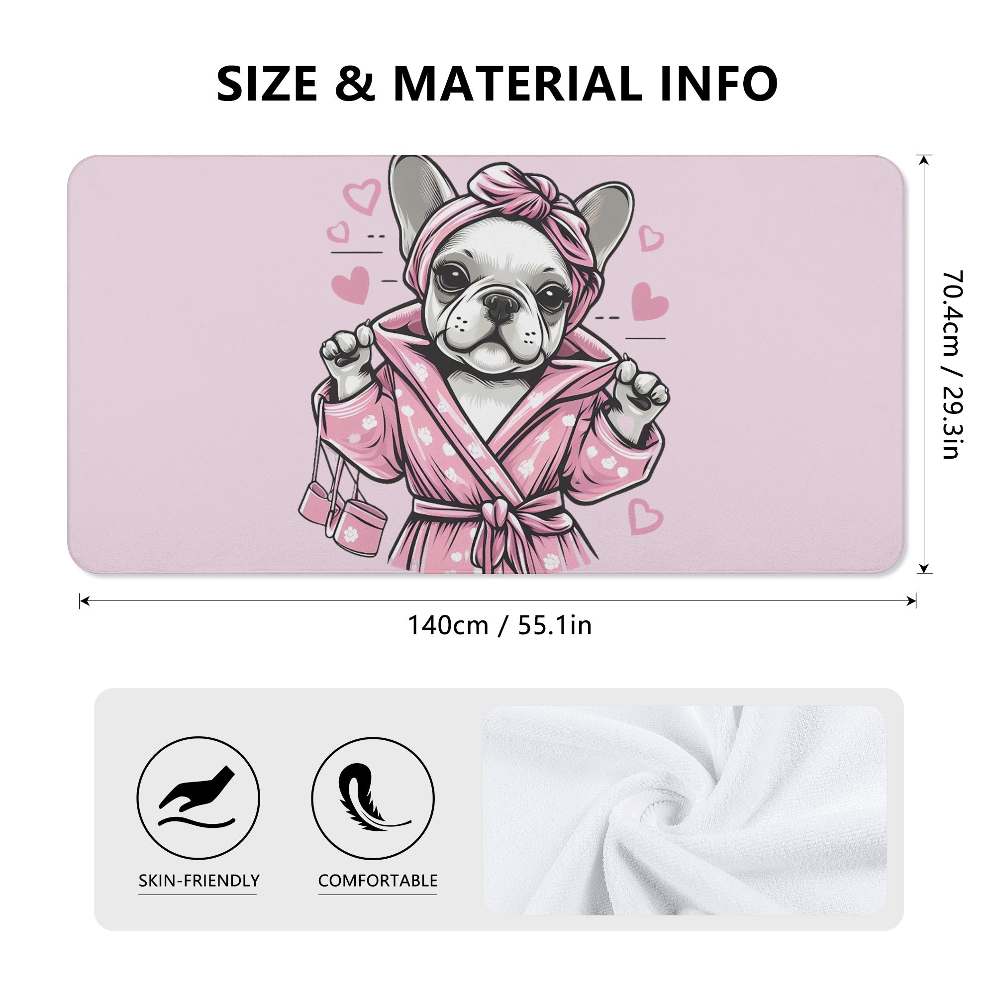 French Bulldog Willow Bath Towel Cute Frenchie Essential