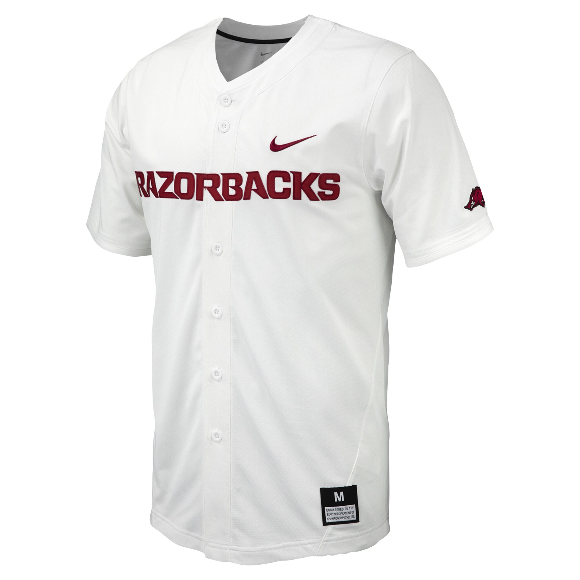 [DDG] Arkansas Razorbacks Replica Full-Button Baseball Jersey - White