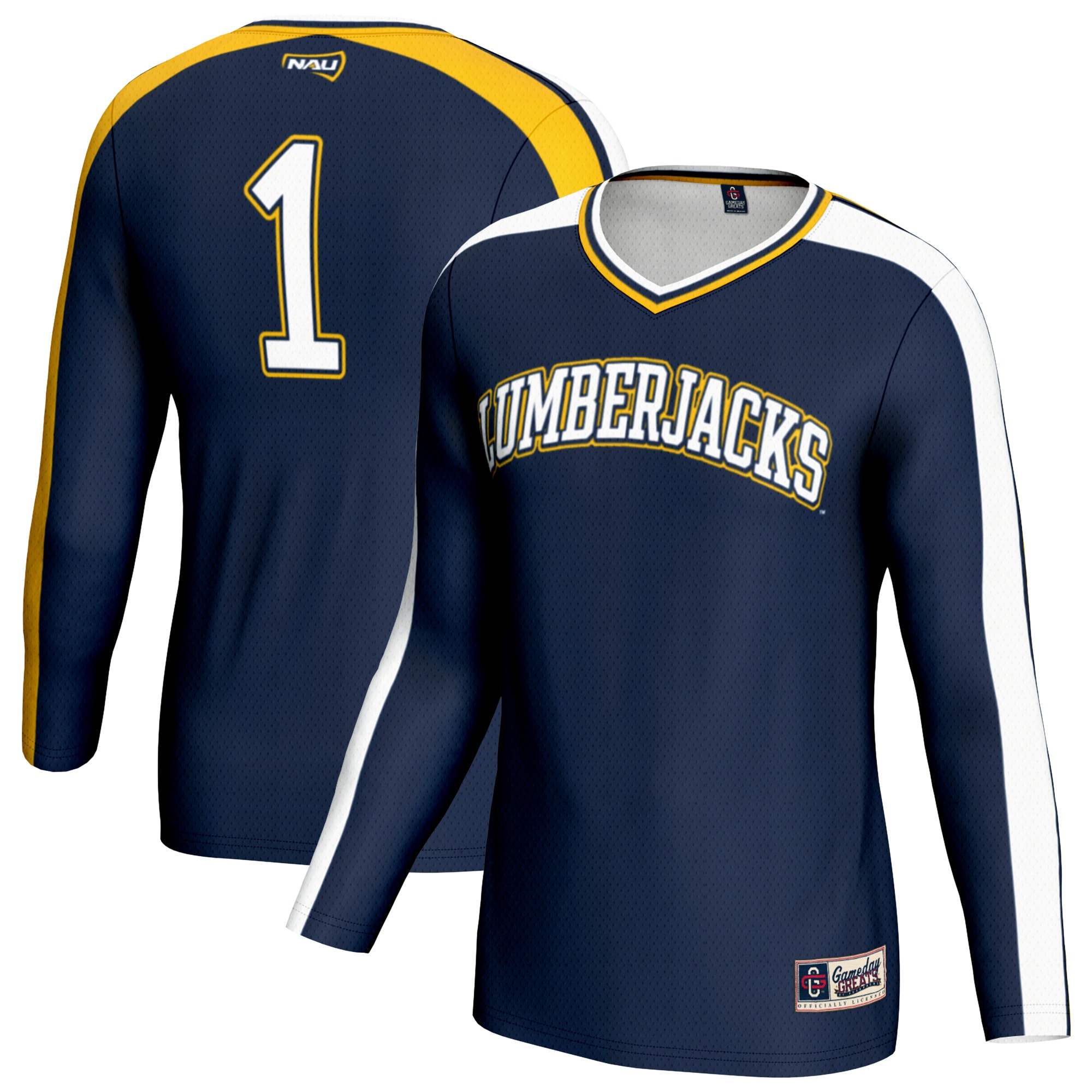 [NJP] Women's Northern Arizona Lumberjacks GameDay Greats #1 Lightweight Volleyball Fashion Jersey - Navy