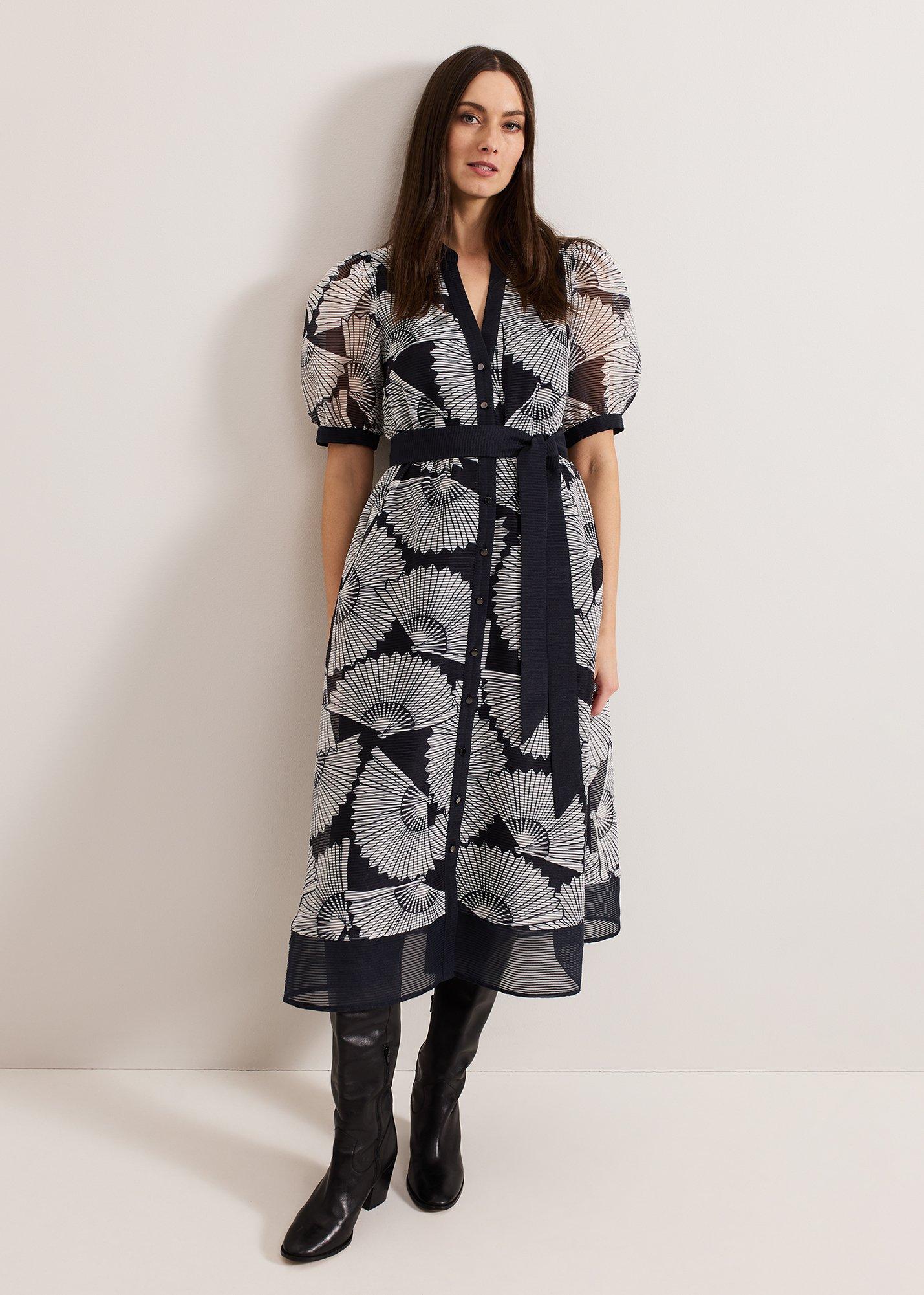 Skylar Navy Print Midi Dress