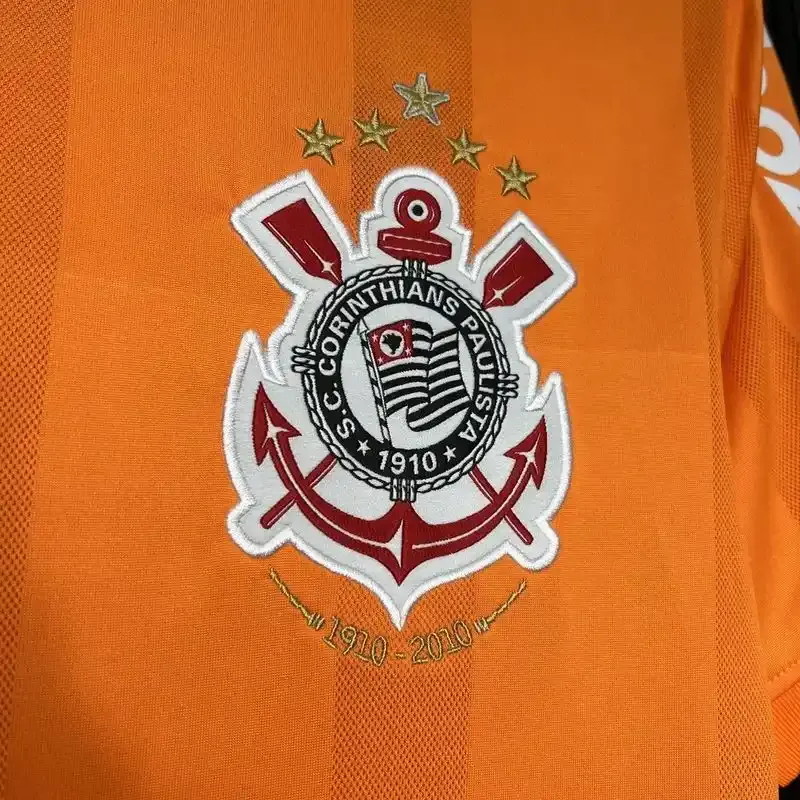 Cheap 2010 Corinthians Orange Soccer retro kit