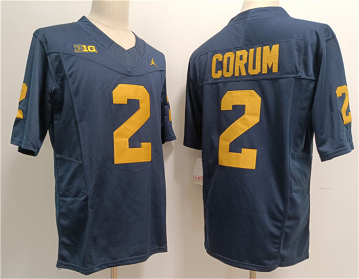 Men's Michigan UM Blake Corum #2 match worn Game 2024 authentic Jersey