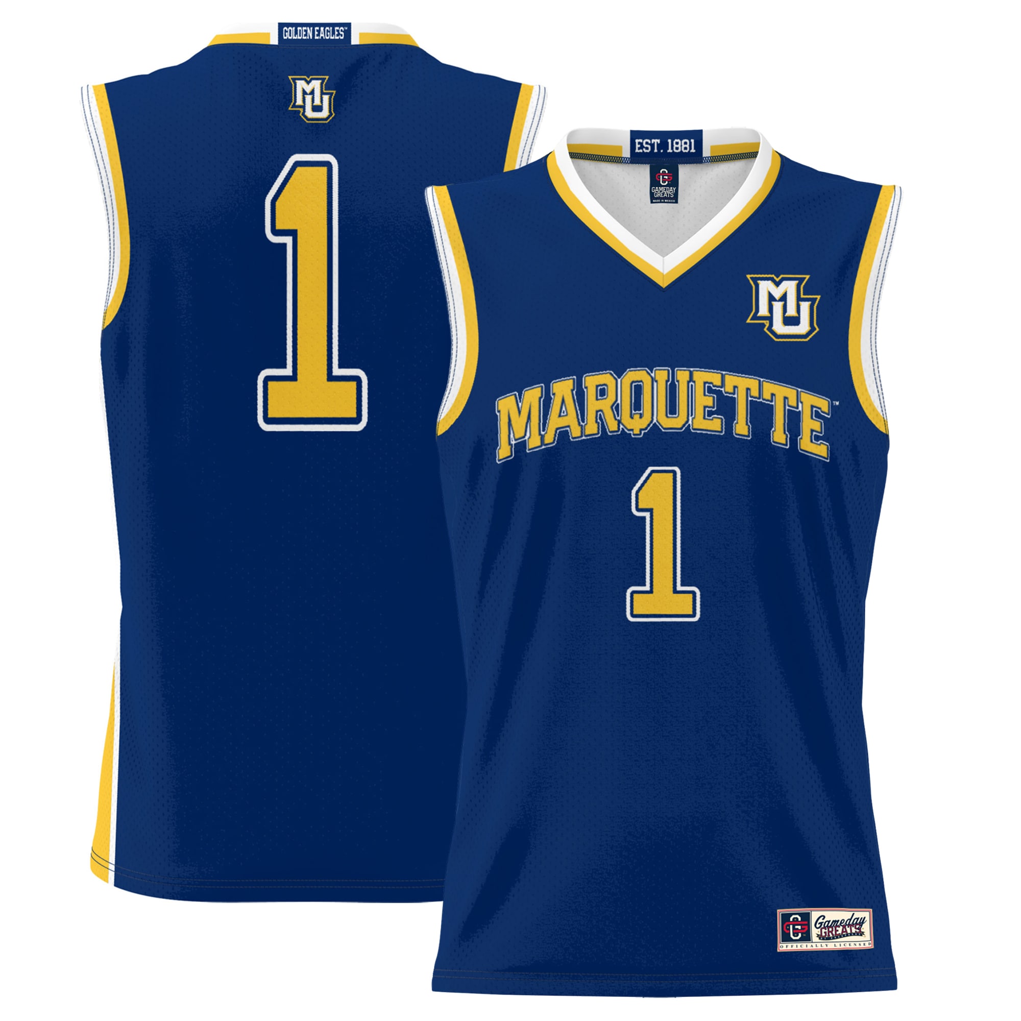 [NJP] Women's Marquette Golden Eagles GameDay Greats Lightweight Basketball Jersey - Navy