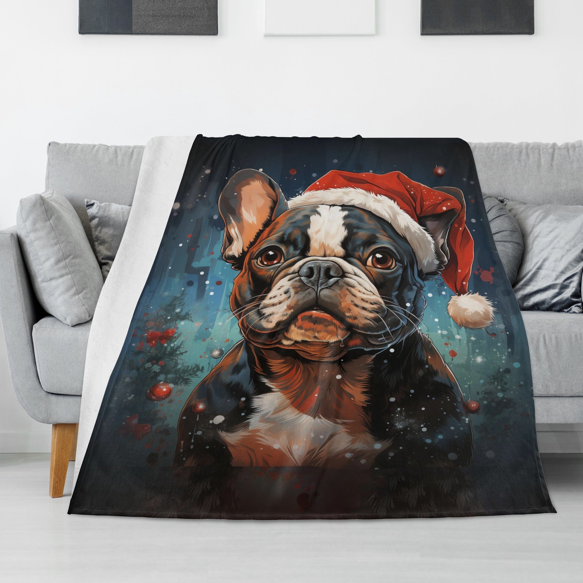 Santa Frenchie - Blanket