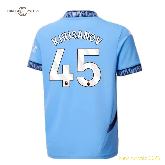Child-friendly Man City Kids Jersey Khusanov 2024-2025 Dri-fit