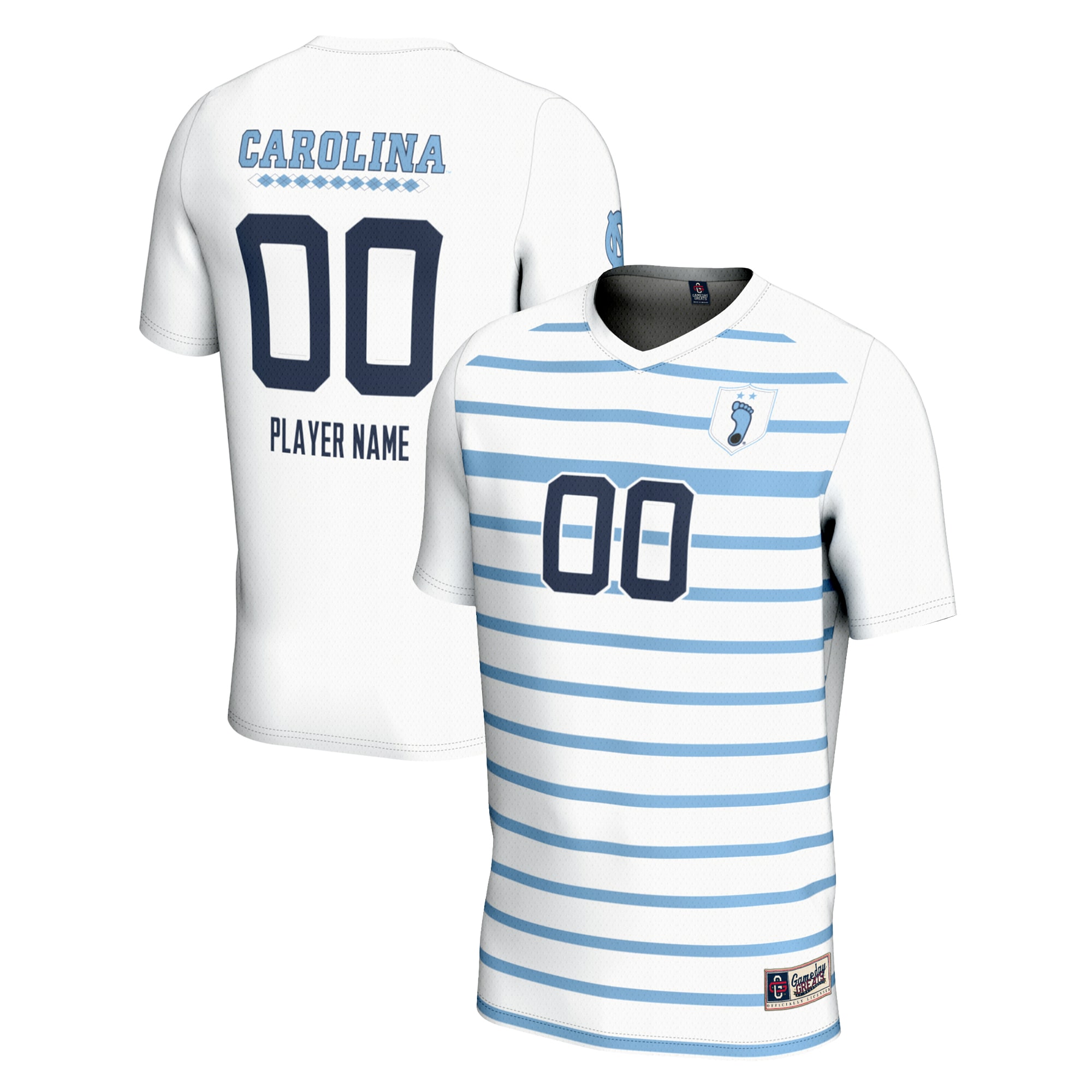[NJP] North Carolina Tar Heels GameDay Greats NIL Pick-A-Player Lightweight Men's Soccer Jersey - White