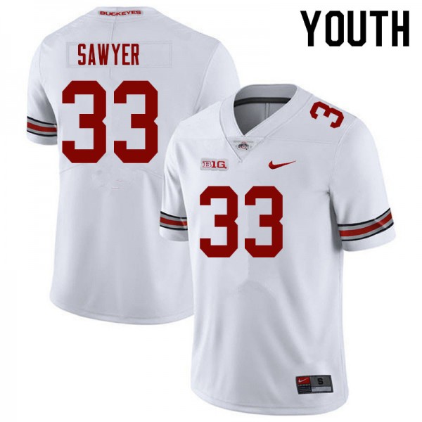 Youth Ohio State Buckeyes Jack Sawyer #33 Nike White Performance