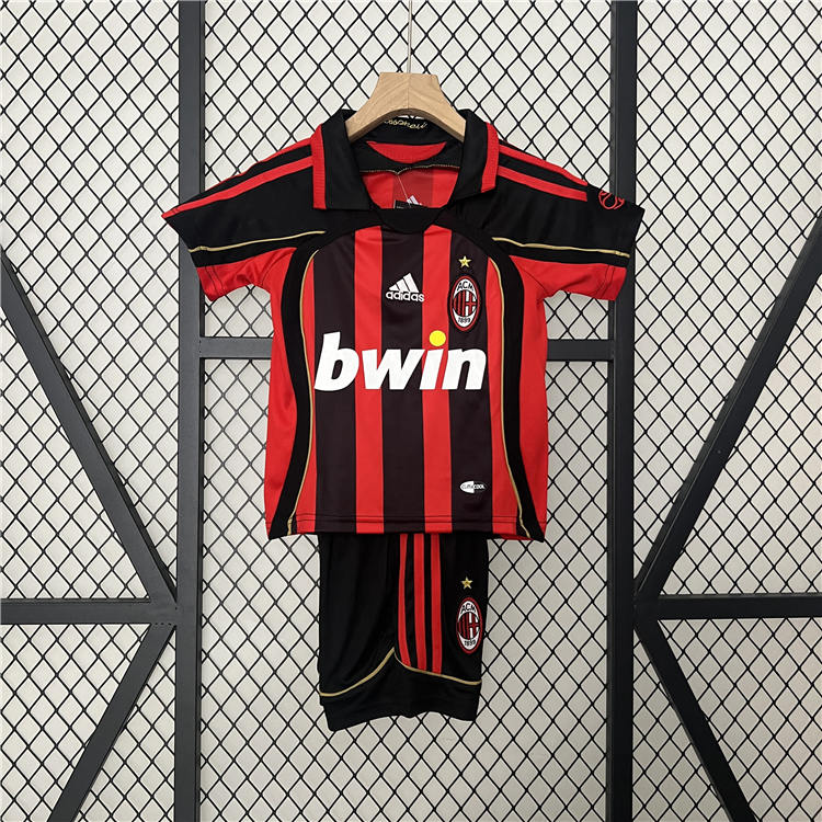 High Performance Kids AC Milan 0607 Home Soccer Suit Football Kit