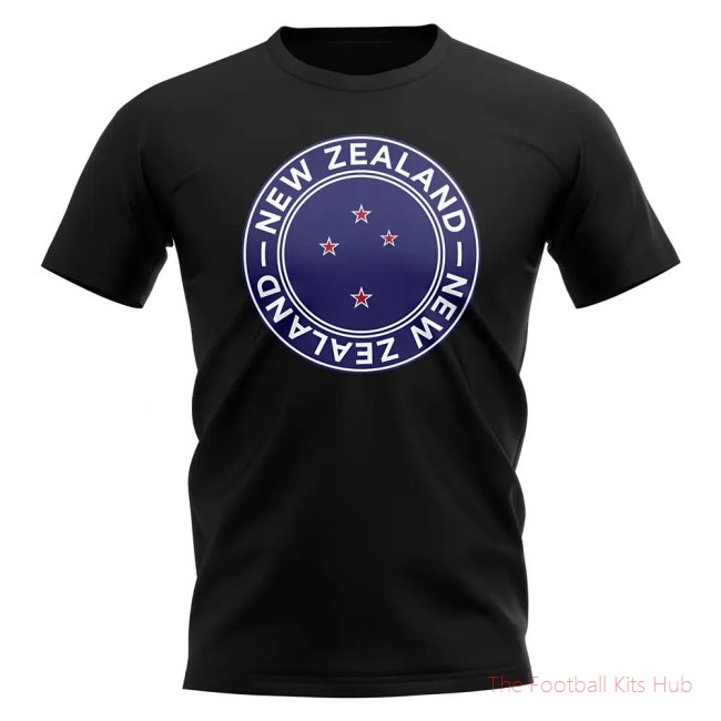 New Zealand Football Badge T-Shirt (Black)