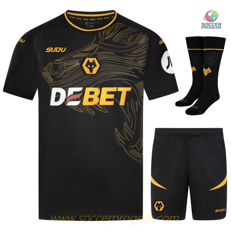 Wolverhampton Away Child Kit Soccer Shirt 2024-25 Edition
