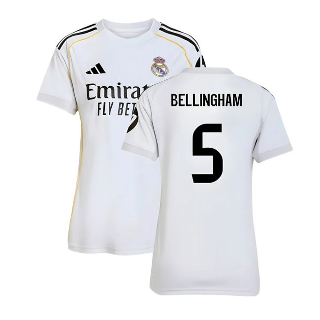 2025-2026 Real Madrid Home Shirt (Womens) (Bellingham 5) - Match Da...