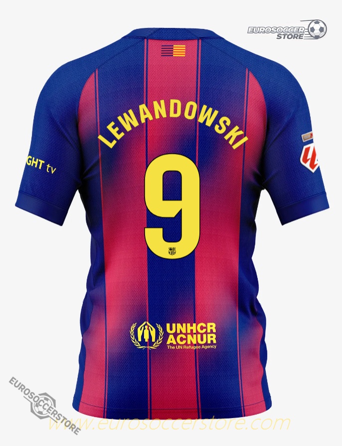 Barcelona's 25-26 Home Jersey with LEWANDOWSKI 9