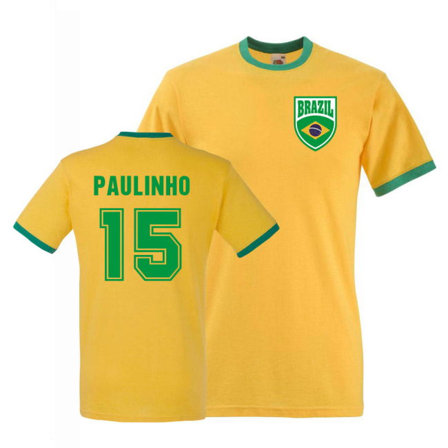 Soccer Paulinho Brazil Ringer Tee (Yellow) Replica Premium