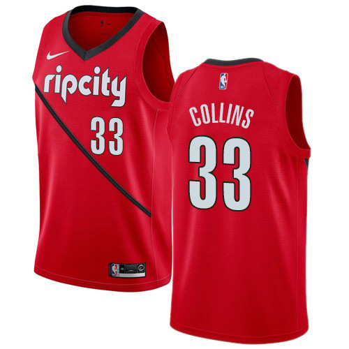 Trail Blazers #33 Zach Collins Authentic 2024 Earned NBA Jersey - Red